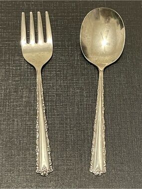 Oneida Cherie 2 Piece Baby Set Fork & Spoon Stainless Steel Oneida Deluxe